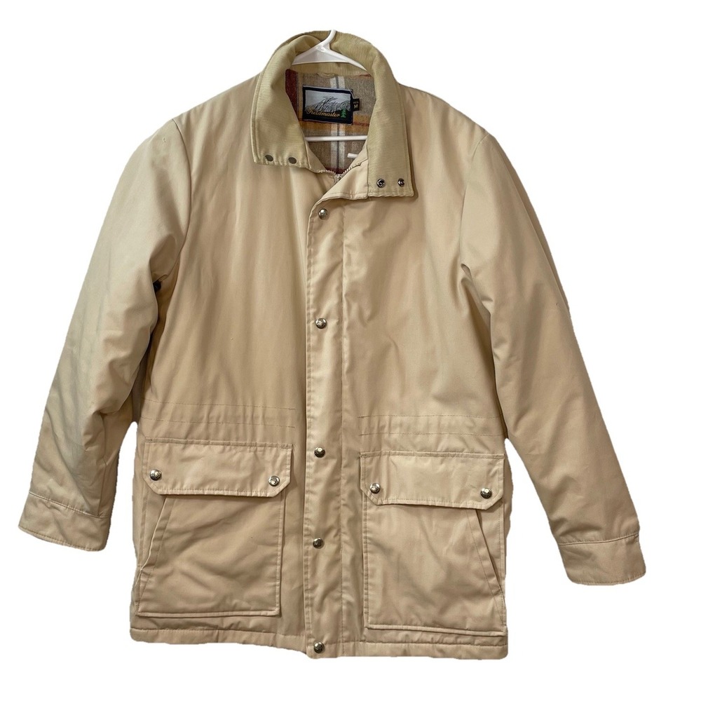 Vtg Fieldmaster Storm Plus II Dupont USA Mens M Coat Water Wind Resistant Plaid‎